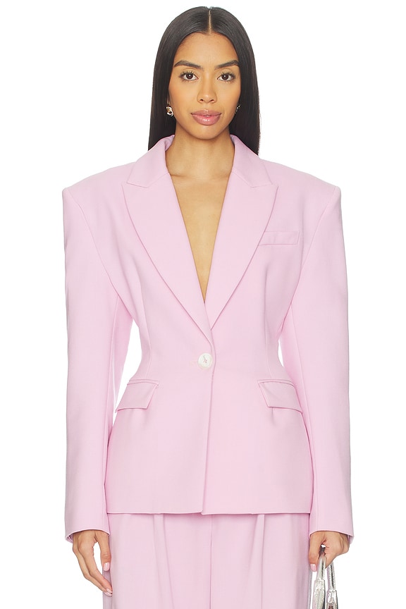 view 2 of 5 Single Breasted Contour Blazer in Blush Pink
