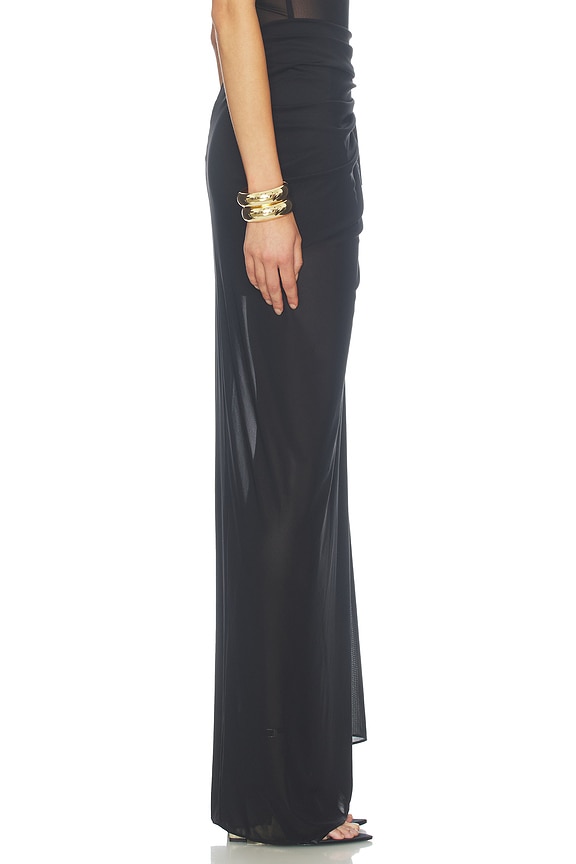 view 2 of 6 Drape Powermesh Skirt in Black
