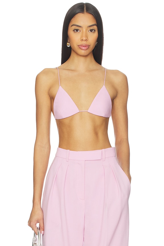 view 1 of 4 Wool Suiting Bra Top in Blush Pink