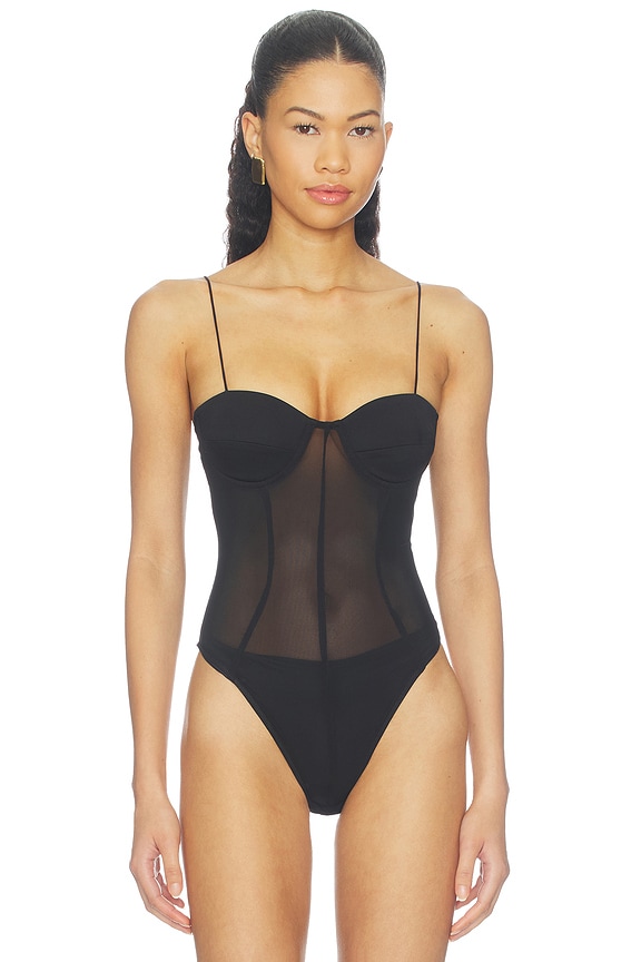 view 2 of 5 Cupped Bodysuit in Black