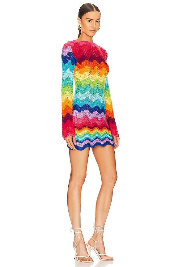 view 2 of 3 Rainbow Mini Dress in Multicolor