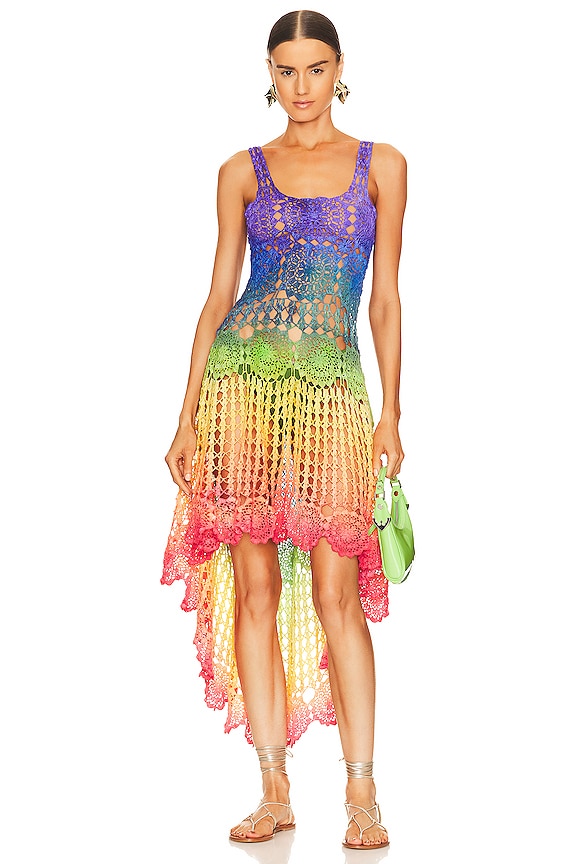 view 1 of 3 VESTIDO MIDI SIETE COLORES in Multicolor