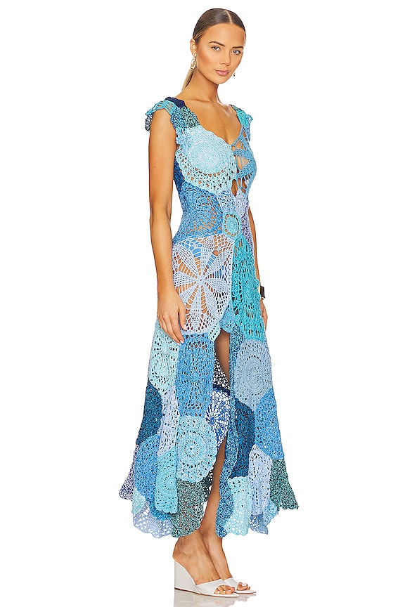 view 2 of 4 ROBE MAXI MERMAID in Blue Motif