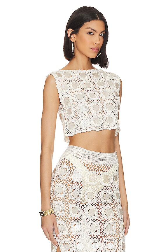 view 2 of 4 Ellen Crop Top in White