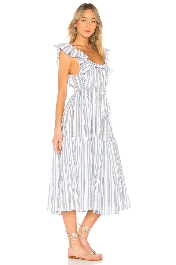 view 2 of 3 Ossetia Tiers Dress in Seaside Stripe