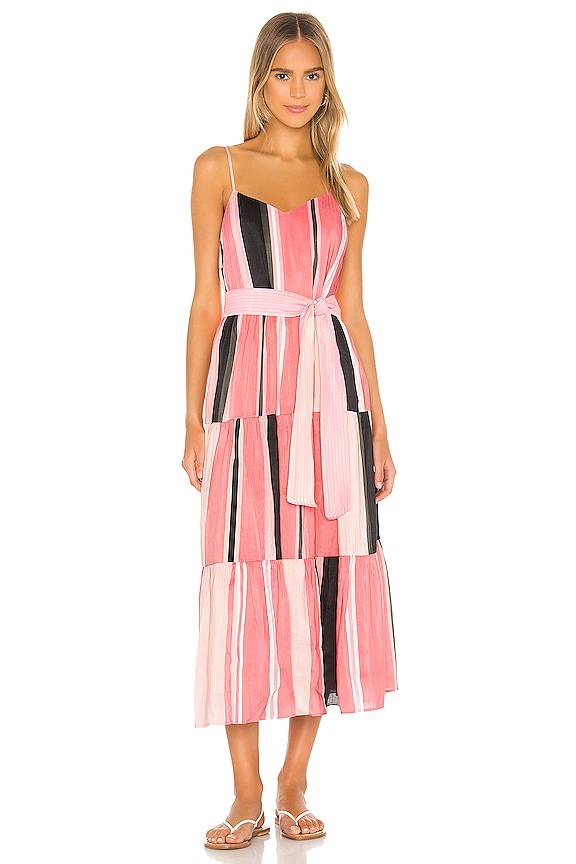 view 1 of 4 ROBE MAXI MARJANA in Sunset Papaya Stripe