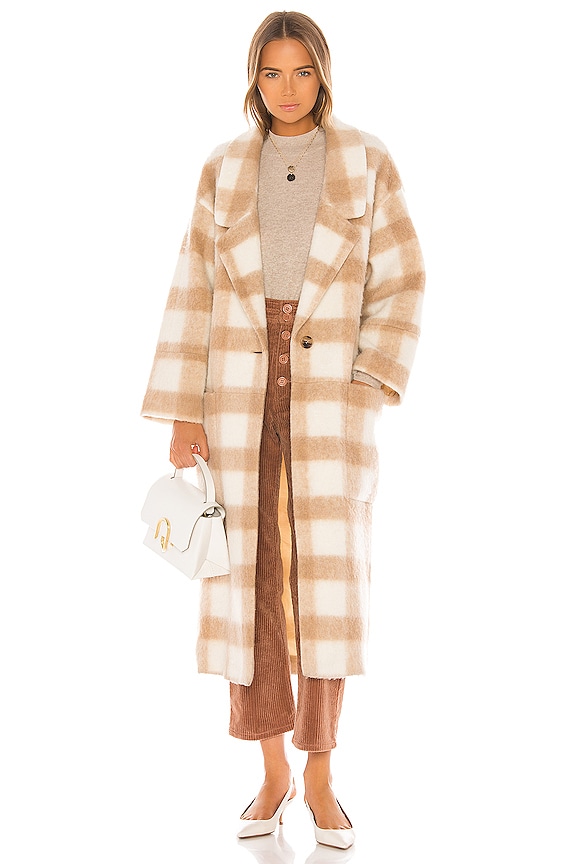 view 1 of 5 Vita Oversized Coat in Camel Plaid