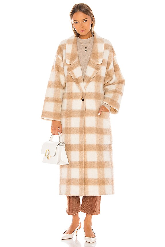 view 2 of 5 Vita Oversized Coat in Camel Plaid