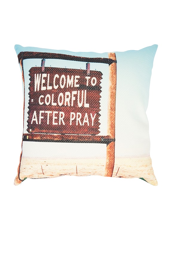 view 2 of 2 Western Printed Cushion in Sky Blue