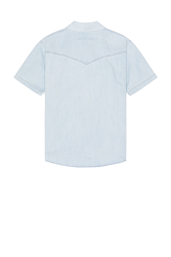 view 2 of 4 Short Sleeved Denim Shirt in Light Indigo
