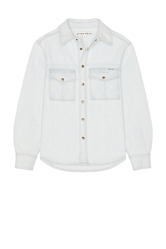 view 1 of 4 Safari Pocket Denim Shirket in Light Indigo