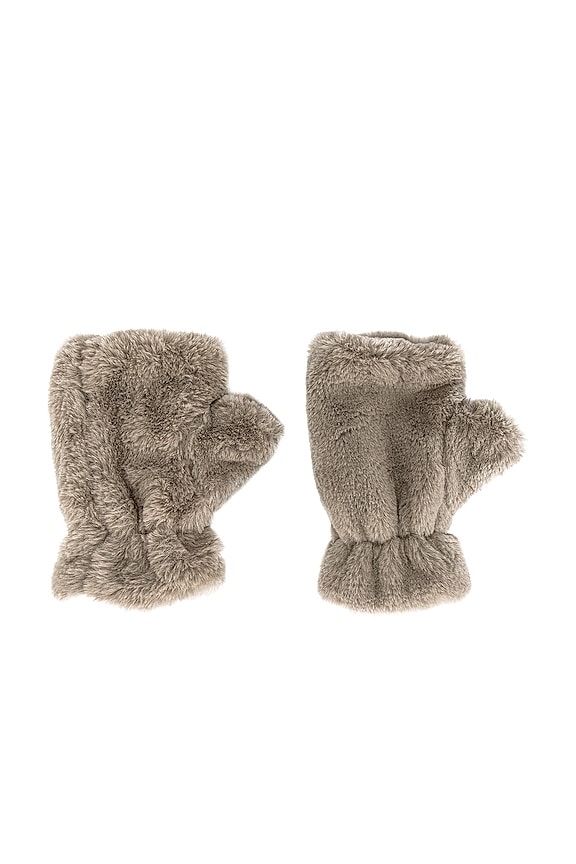 view 1 of 2 Ariel Faux Fur Mittens in Taupe