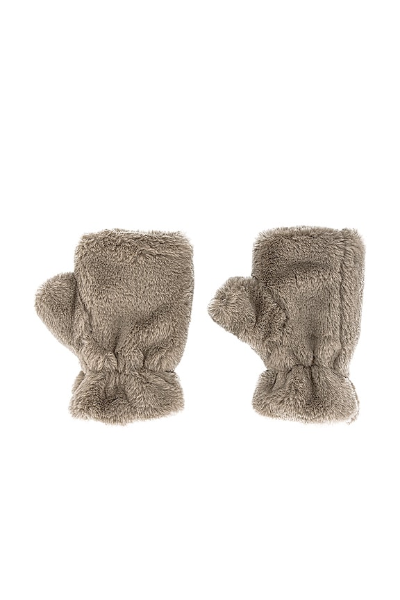 view 2 of 2 Ariel Faux Fur Mittens in Taupe