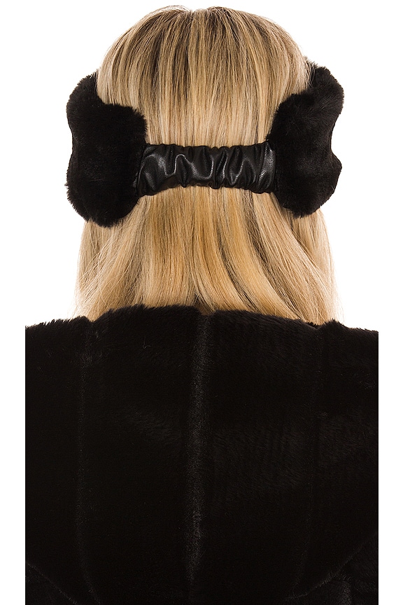 view 2 of 3 Eleni Faux Fur Headband in Noir