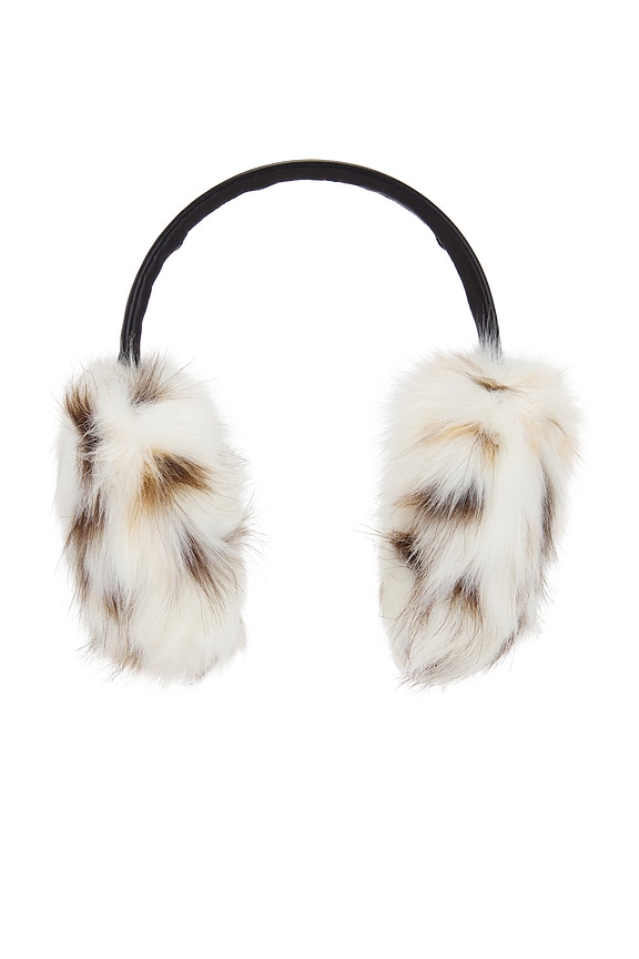 view 1 of 2 Esme Snow Leopard Earmuffs in Blanc Multi