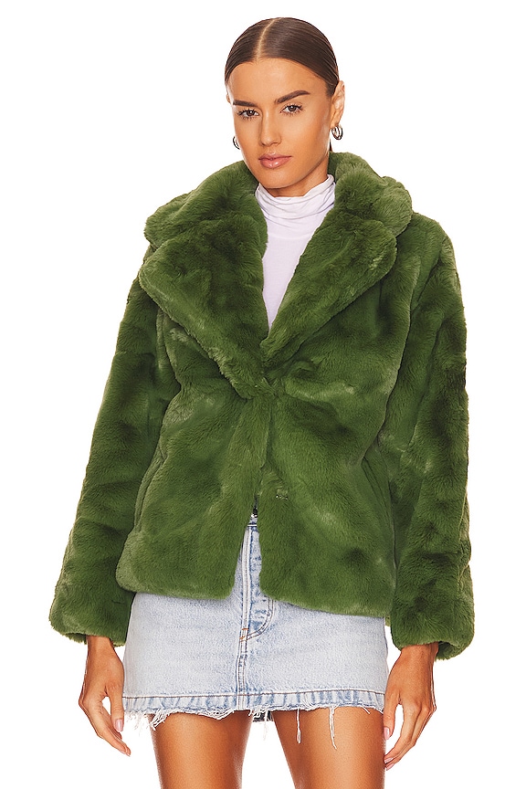 view 2 of 5 Milly Faux Fur Jacket in Moss Green