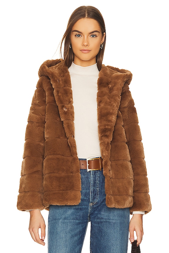 Apparis Goldie 5 Faux Fur Jacket in Camel | REVOLVE