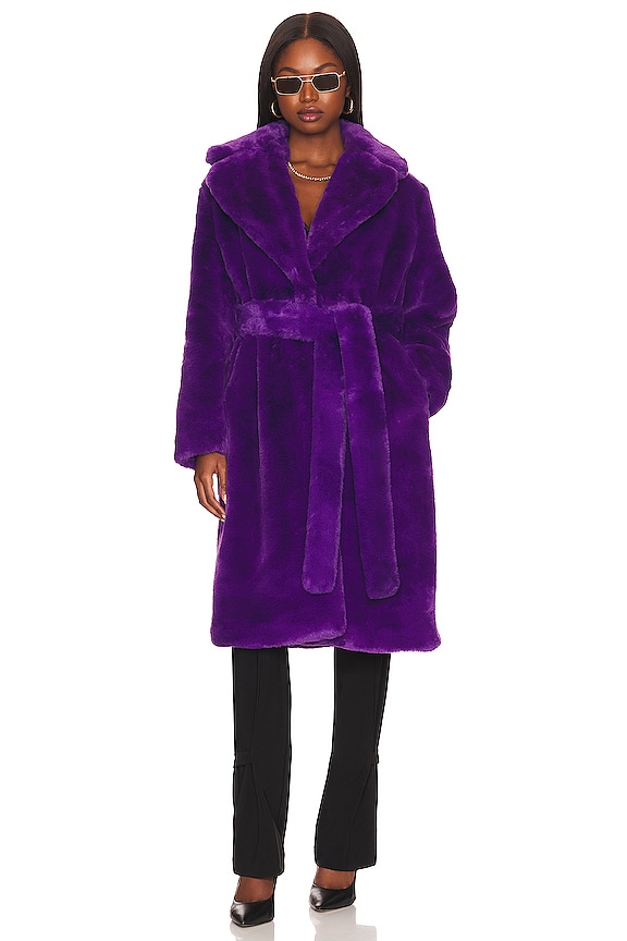 view 2 of 4 Mona 2 Faux Fur Coat in Electric Purple