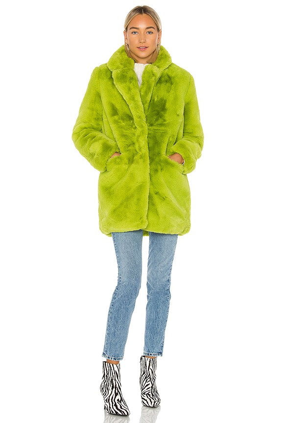 view 2 of 4 MANTEAU IMITATION FOURRURE SOPHIE in Neon Green