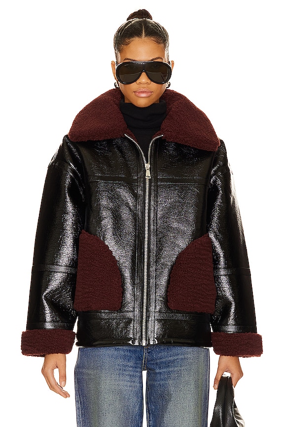 view 2 of 5 CATALINA ジャケット in Noir & Burgundy