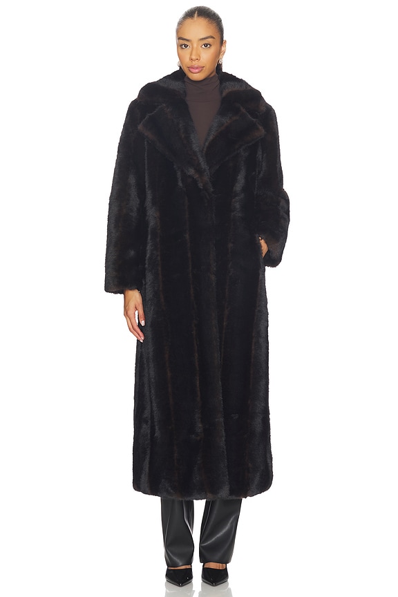 view 2 of 4 Gabrielle Shaved Mink Maxi Coat in Noir Multi