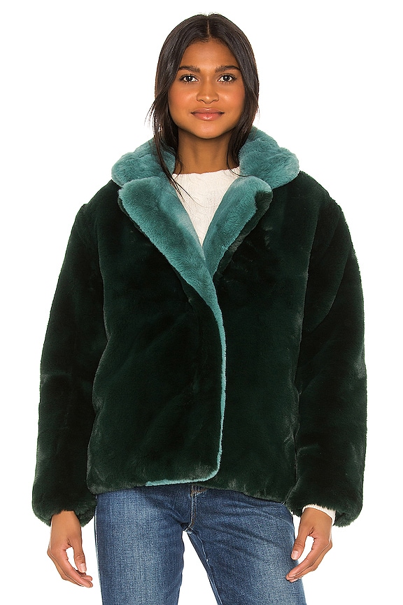 view 2 of 5 CHAQUETA PIEL SINTÉTICA KENDALL in Emerald Green & Sapphire Blue