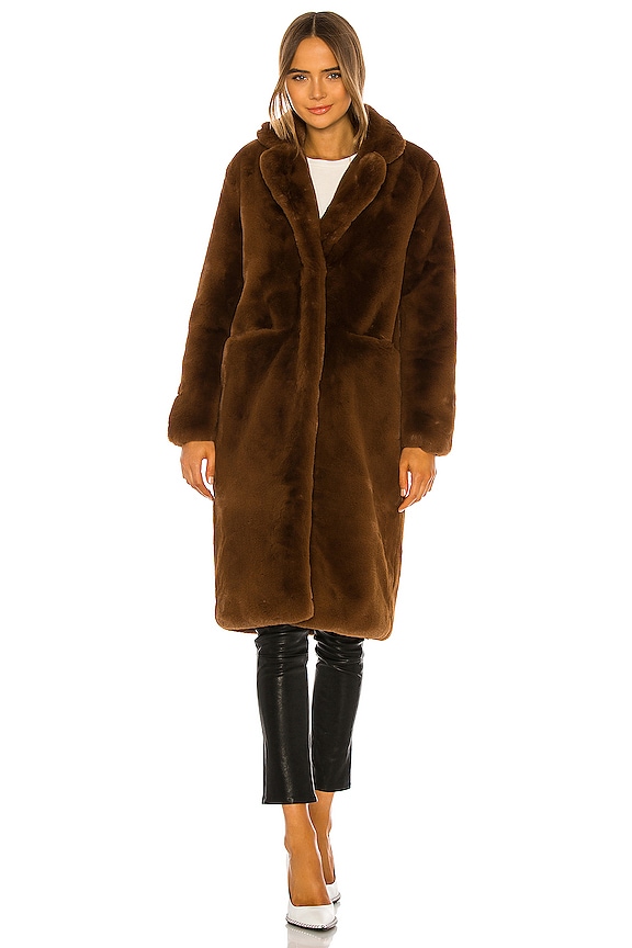 view 2 of 4 Laure Faux Fur Coat in Chocolat