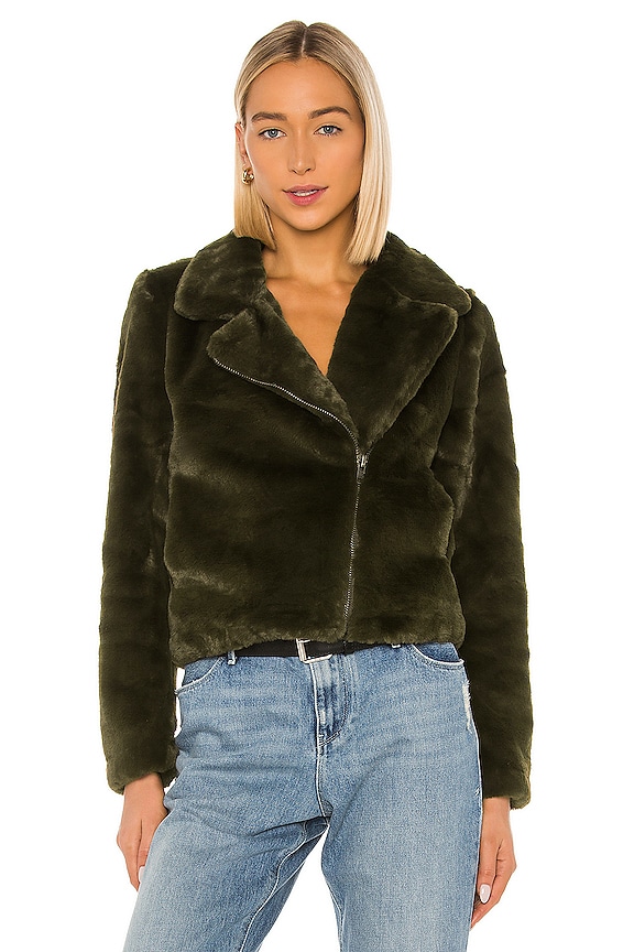 view 2 of 5 Tukio Faux Fur Jacket in Army Green