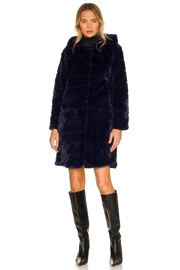 view 2 of 4 Celina 2.0 Faux Fur Coat in Navy Blue