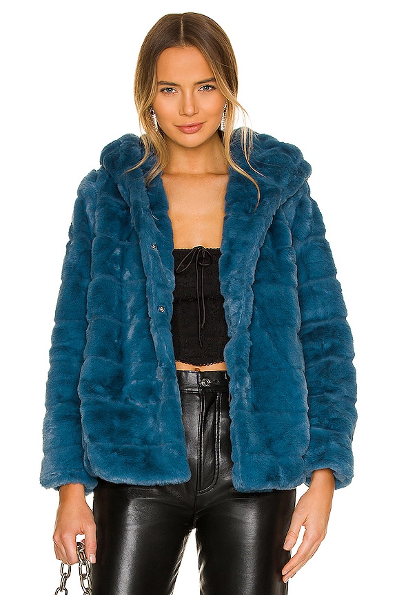 Apparis Goldie 4.0 Faur Fur Jacket in Stone Blue | REVOLVE