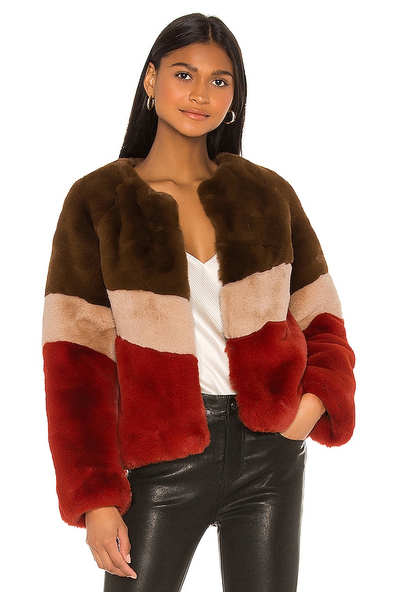 view 1 of 4 CHAQUETA PIEL SINTÉTICA BRIGITTE in Chocolat, Sand & Ginger