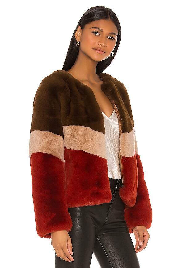view 2 of 4 CHAQUETA PIEL SINTÉTICA BRIGITTE in Chocolat, Sand & Ginger