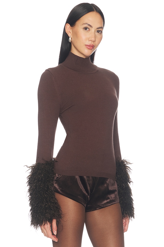 view 2 of 4 Mountain Cuff Turtleneck Top in Deep Brown