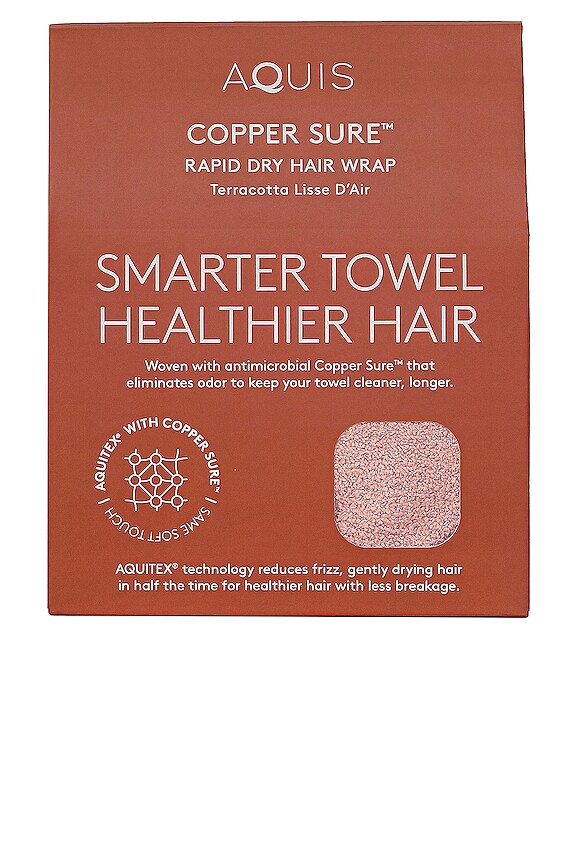 view 2 of 2 CopperSure Rapid Dry Hair Wrap in Terracotta