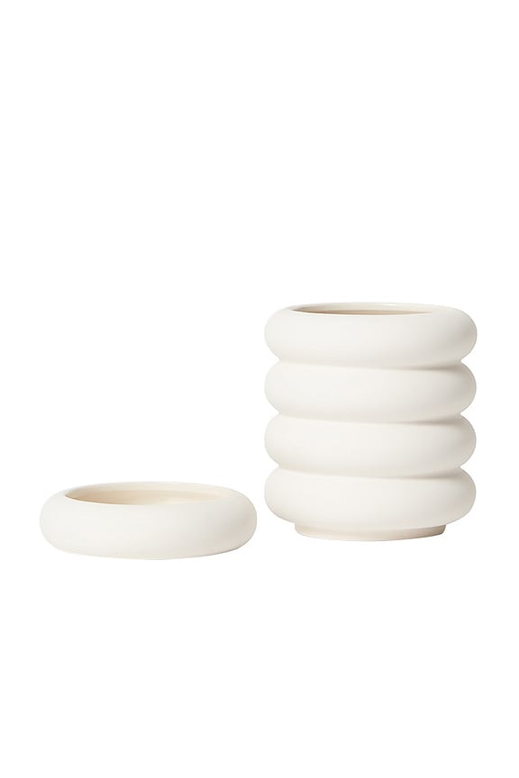 view 2 of 3 Stacking Planter Mini Tall in White