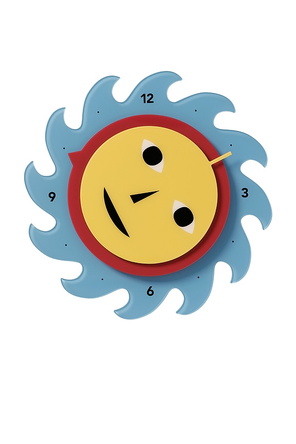 view 2 of 2 Everybody Clock in Blue, Red & Yellow