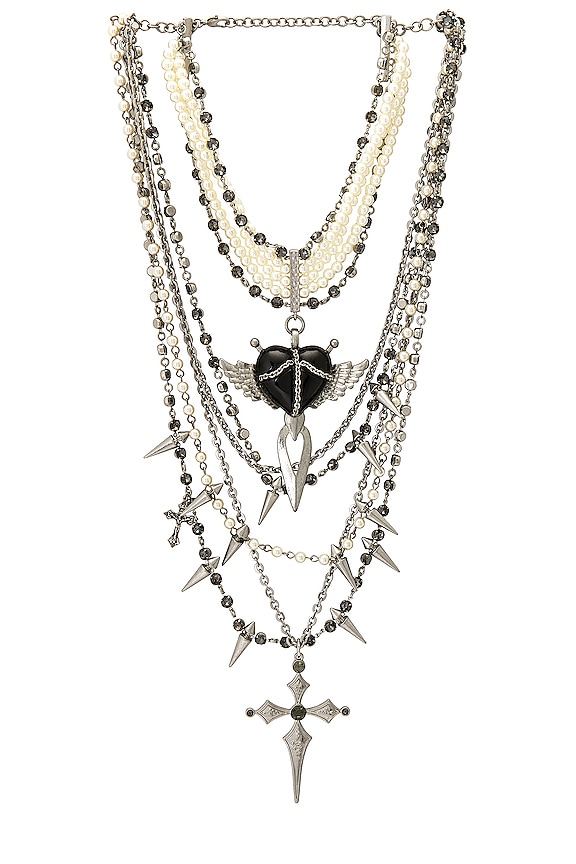 view 1 of 3 Denise Collar Necklace in Silver Black