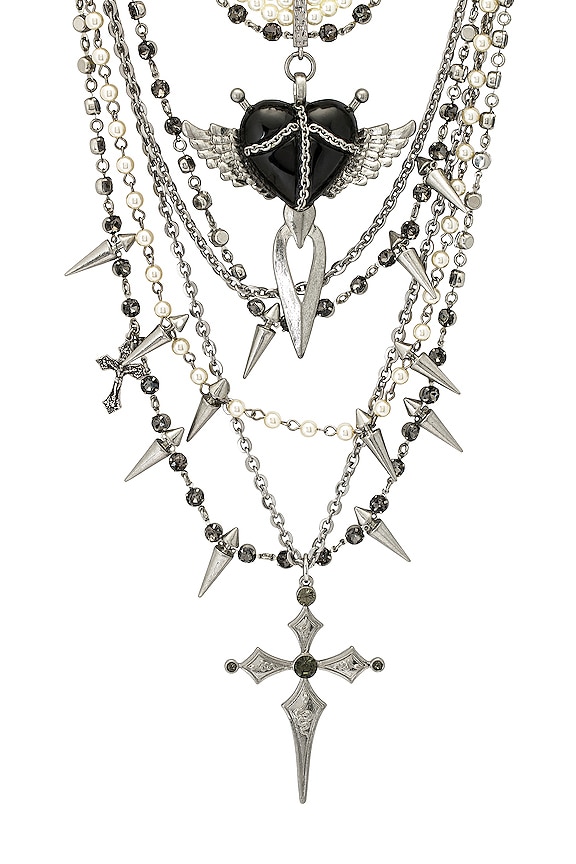 view 2 of 3 Denise Collar Necklace in Silver Black