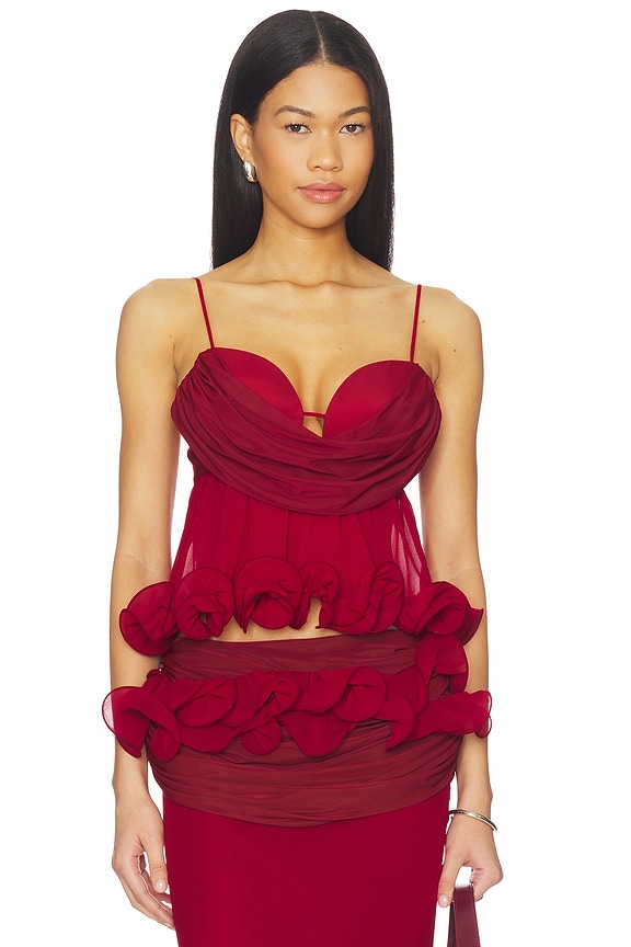 view 1 of 4 Tecla Wrap Top in Cardinal