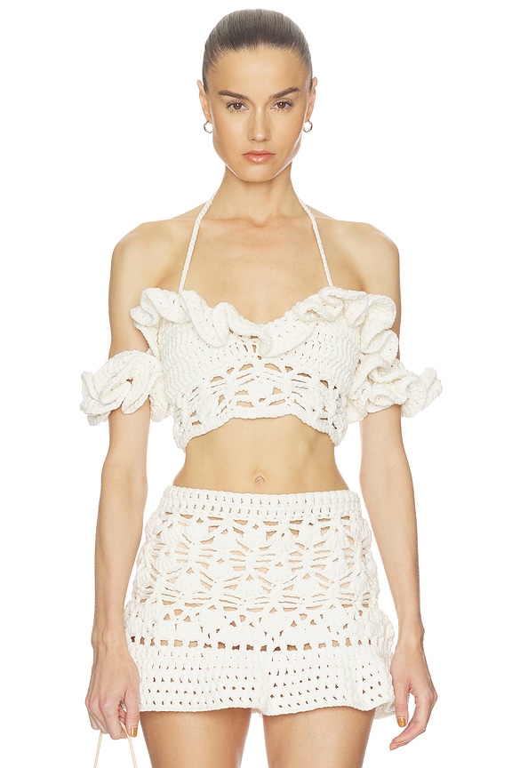 view 1 of 4 Mabel Ruffle Top in Milk