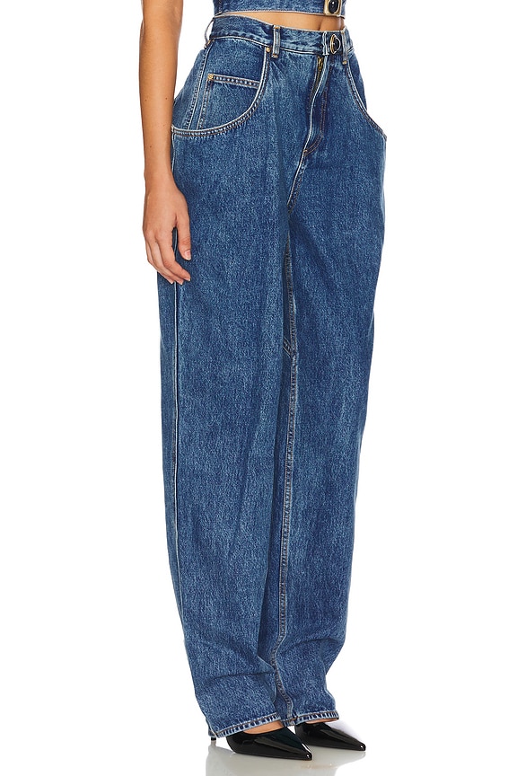 view 2 of 6 Flare Pocket Wide Leg in Medium Blue