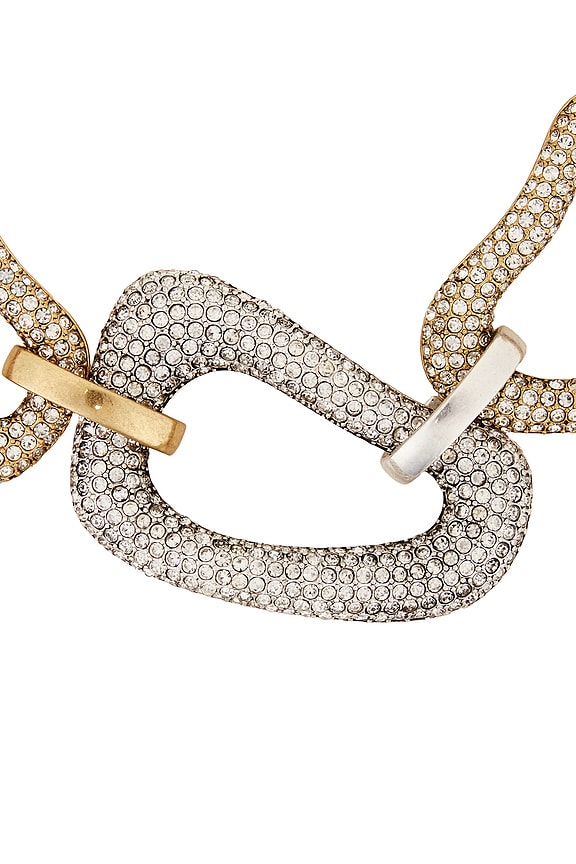 view 2 of 3 Crystal Link Necklace in Antique Gold & Antique Silver