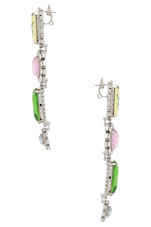 view 2 of 2 Crystal Drop Earrings in Pastel Multi