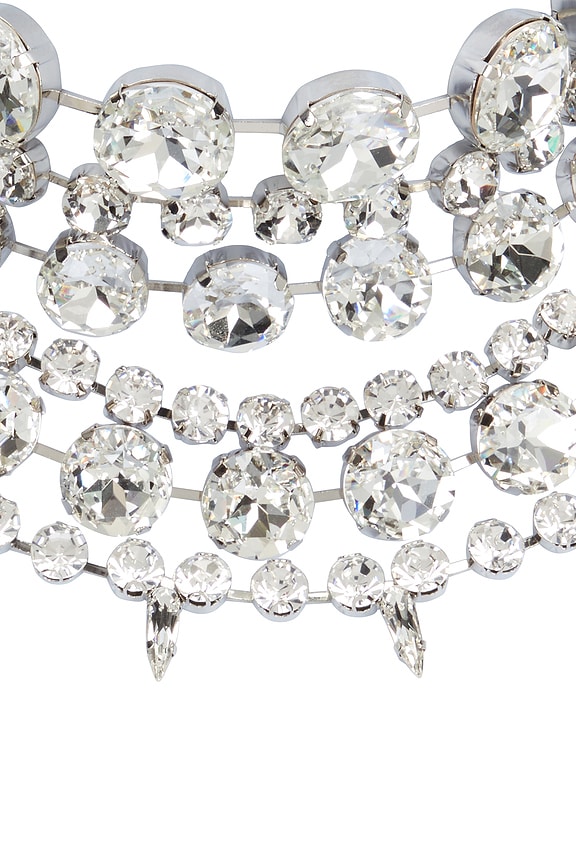view 2 of 3 Crystal Multi Layer Choker Necklace in Clear Crystal & Silver