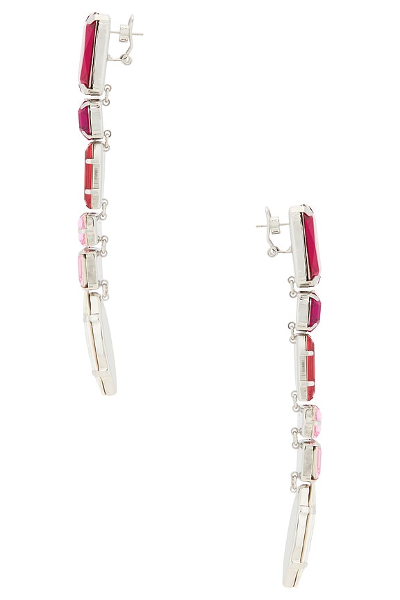view 2 of 2 Ombre Crystal Drop Earrings in Ombre Pink