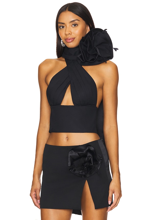view 2 of 4 Halter Top in Black