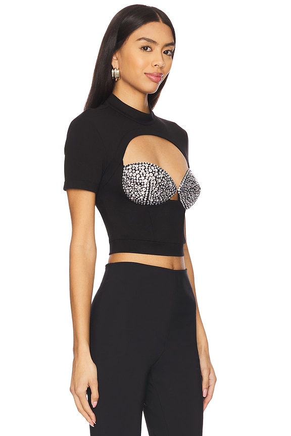 view 2 of 5 Bustier T-Shirt in Black