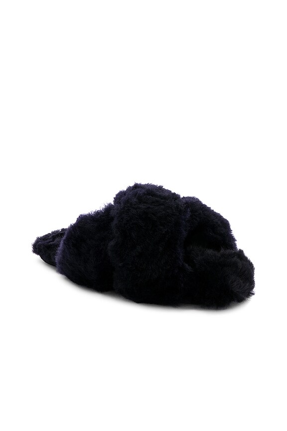 view 2 of 5 Criss Cross Fur Slipper in Navy