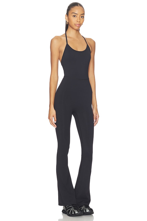 view 2 of 4 Halter Flare Onesie in Black