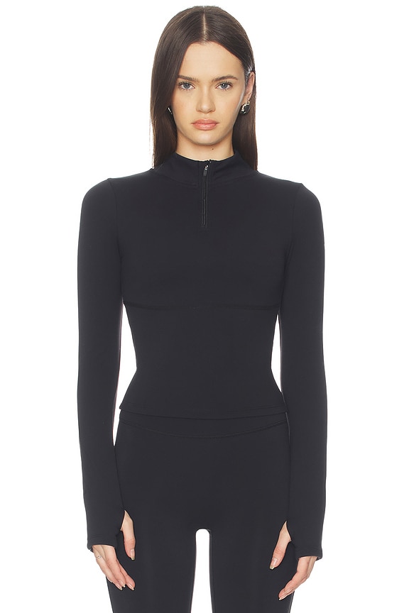 view 2 of 4 Half Zip Jacket in Black & Cream